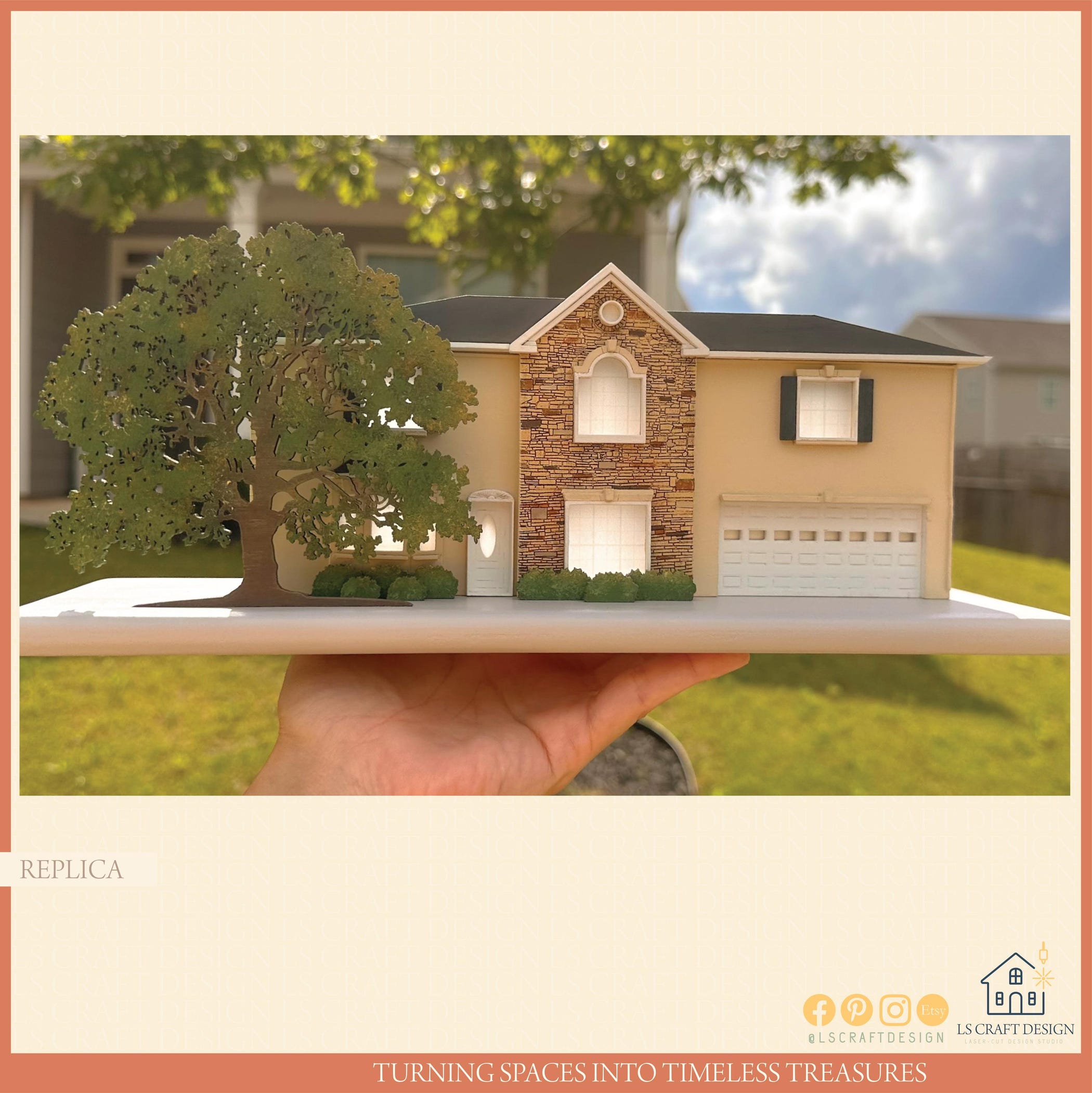 Unique Gifts for Realtors, House Replica, First Home Gift, Portrait House, 3d Model Custom House Portrait, Miniature House, Christmas Gifts