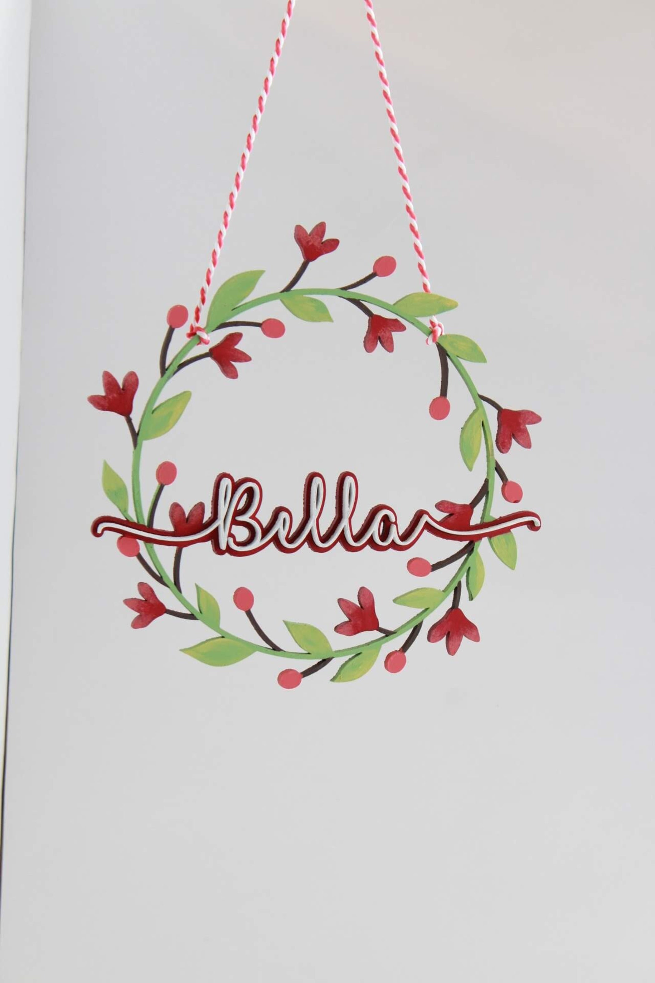 Flower Custom Wooden Name Sign, Laser Cut Nursery Decor
