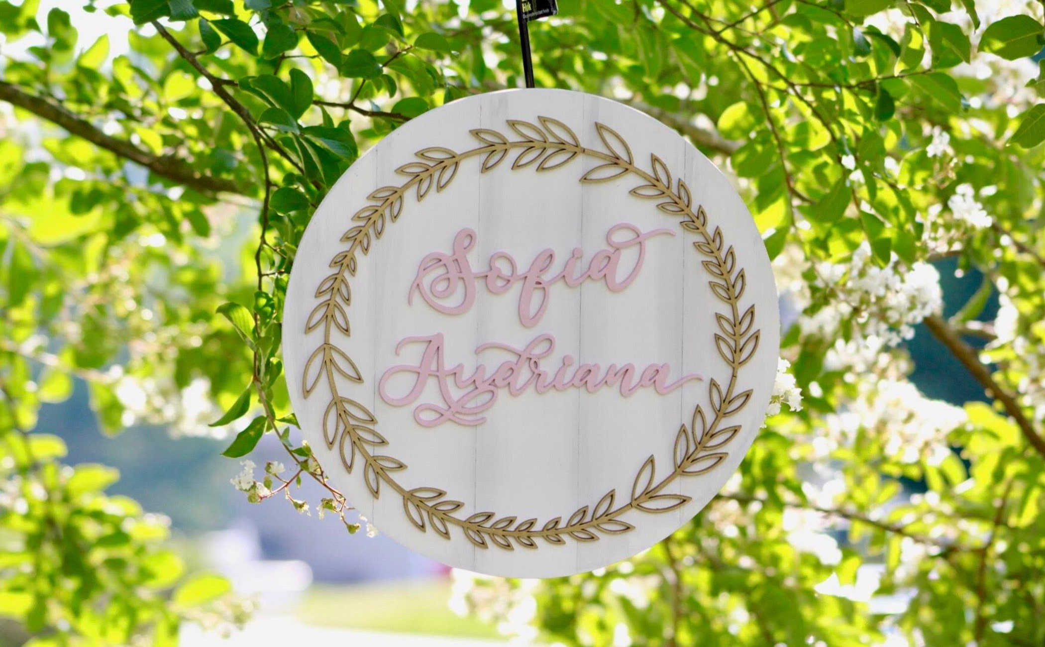 Flower Custom Wooden Name Sign, Laser Cut Nursery Decor, Photo Prop